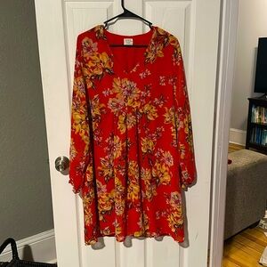 Orange floral dress